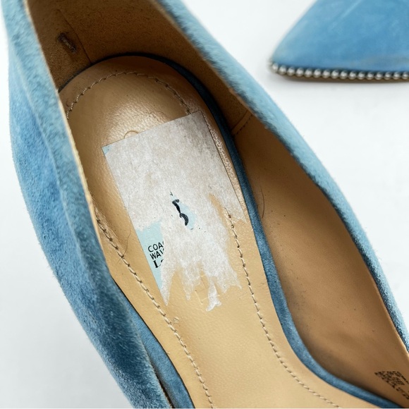 Coach Women’s Sz 8.5B Waverly Pumps in Light Blue Suede Heels Wedding Bride - Picture 7 of 16
